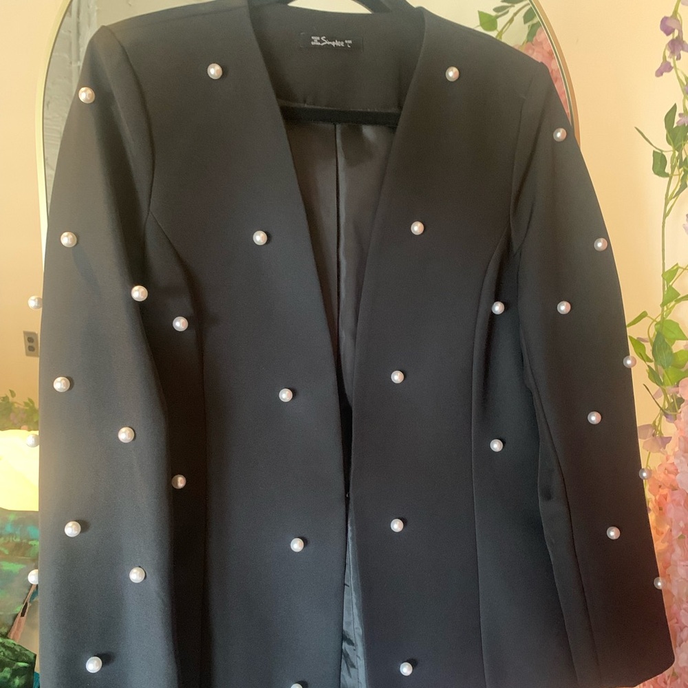 Pearl embellished jacket